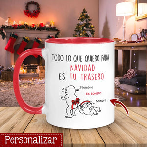 Tasse de couple personnalisée | Cadeau personnalisé pour couple | Tout ce que je veux pour Noël, c'est tes fesses