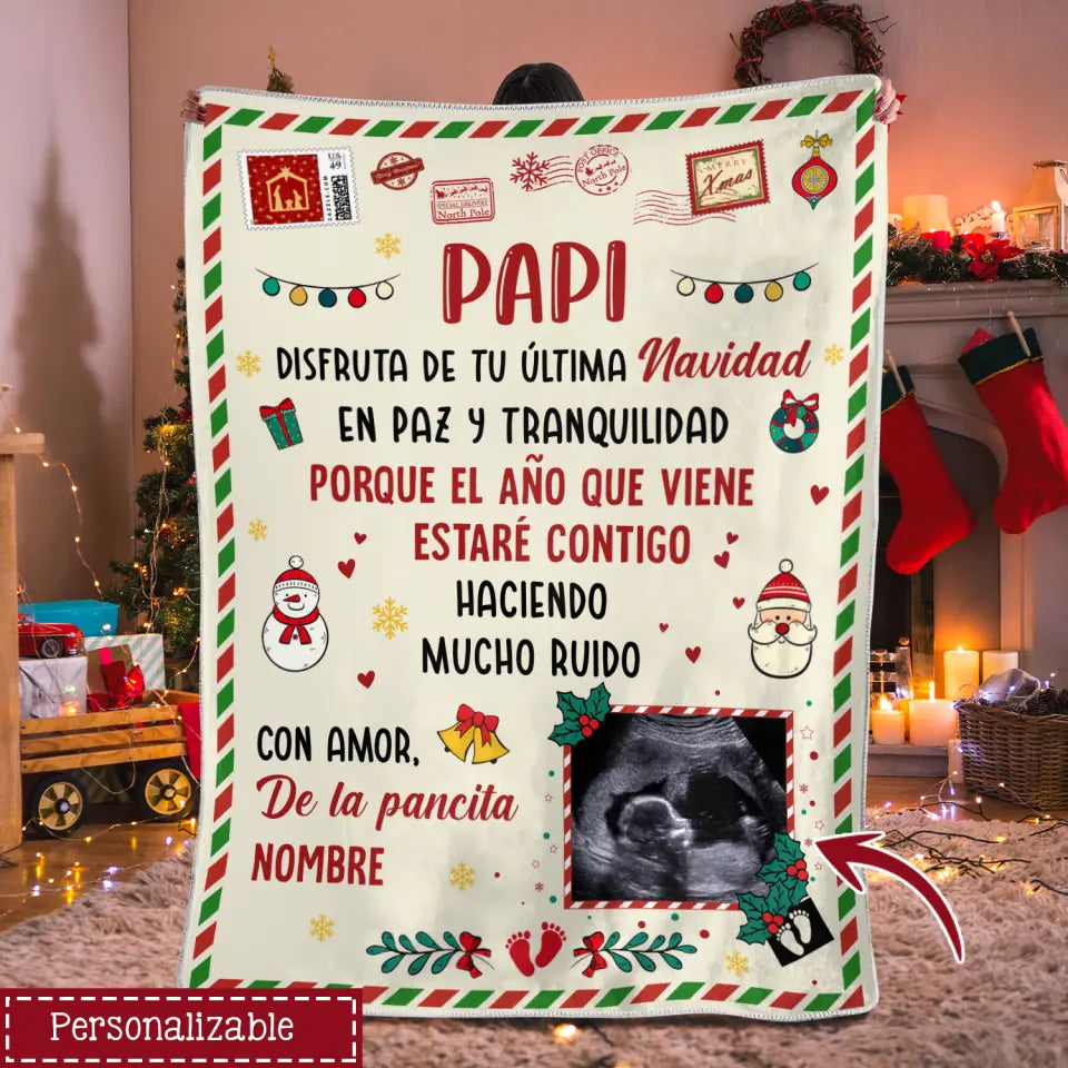 Personnalisez les couvertures polaires pour papa | Cadeau de Noël personnalisé pour papa | Profitez de votre dernier Noël en toute tranquillité