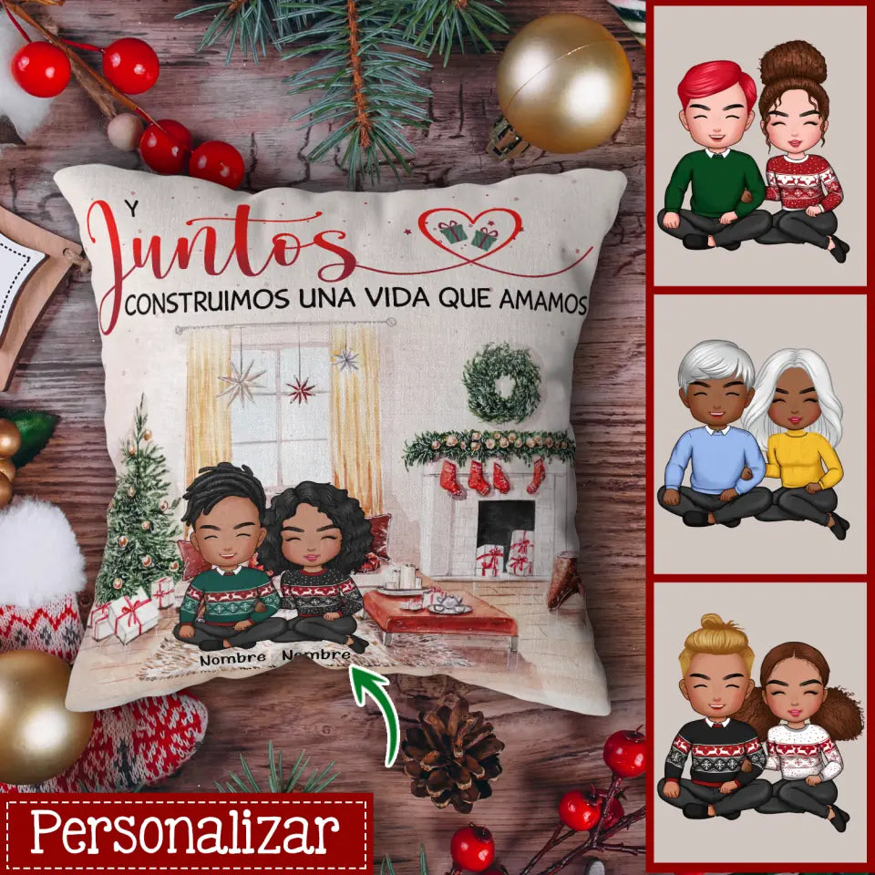 Cojines Personalizados Para Esposo y Esposa | Personalizado Regalos Para Esposo y Esposa | Y juntos construimos una vida que amamos