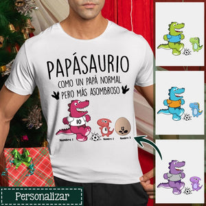 Personalizar Camisetas Para Papá  | Personalizado Regalos Para Padre | Papásaurio Jugador de futbol