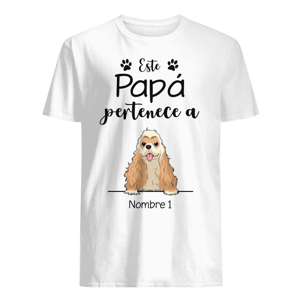 Personnalisez des T-shirts pour les amoureux des chiens | Cadeau personnalisé pour les amoureux des chats | Ce papa appartient à