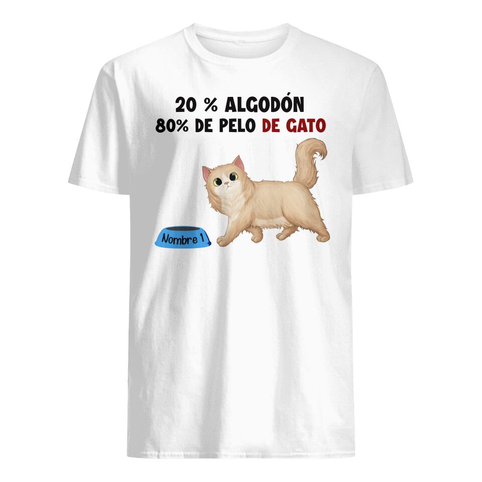 Personalizza magliette per amante dei gatti | Regali personalizzati per gli amanti dei gatti | 20% cotone 80% pelo di gatto