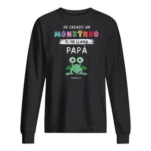 Personnalisez des T-shirts pour papa | Cadeaux personnalisés pour le père | J'ai créé des monstres, ils m'appellent papa