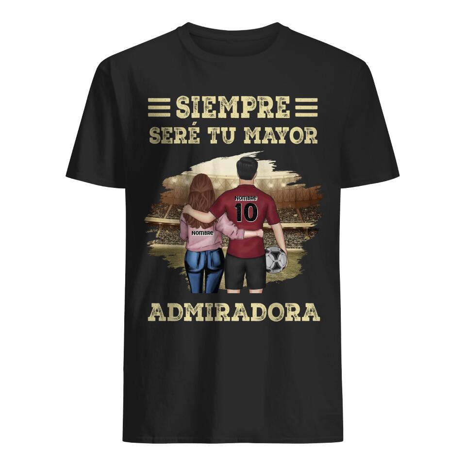 Personalizar Camisetas Para Novio/Esposo/Pareja | Personalizado Regalo Para Jugador de futbol | Siempre seré tu mayor fan.