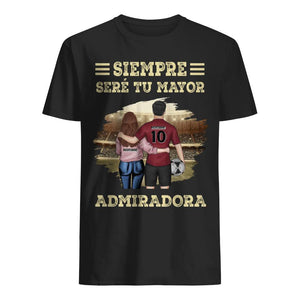 Personalizar Camisetas Para Novio/Esposo/Pareja | Personalizado Regalo Para Jugador de futbol | Siempre seré tu mayor fan.