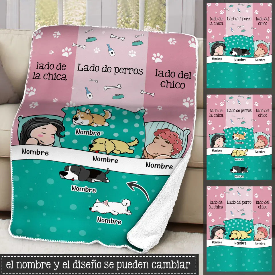 Personalizar Mantas Polar Para Los Amantes De Los Perros | Personalizado Regalos Para Los Amantes De Los Perros | Lado Del Chico Lado De Perros Lado De La Chica