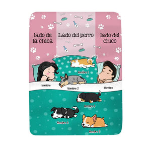 Personalizar Mantas Polar Para Los Amantes De Los Perros | Personalizado Regalos Para Los Amantes De Los Perros | Lado Del Chico Lado De Perros Lado De La Chica