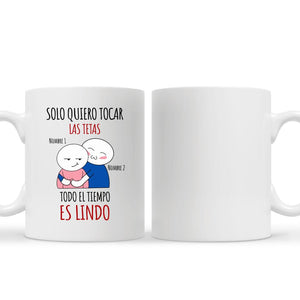 Taza Personalizada Para Novia | Personalizado Regalos para ella | Solo quiero tocar  las tetas  todo el tiempo