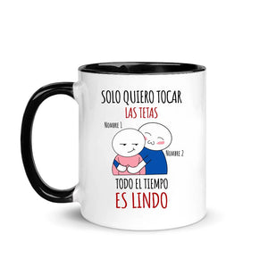 Taza Personalizada Para Novia | Personalizado Regalos para ella | Solo quiero tocar  las tetas  todo el tiempo