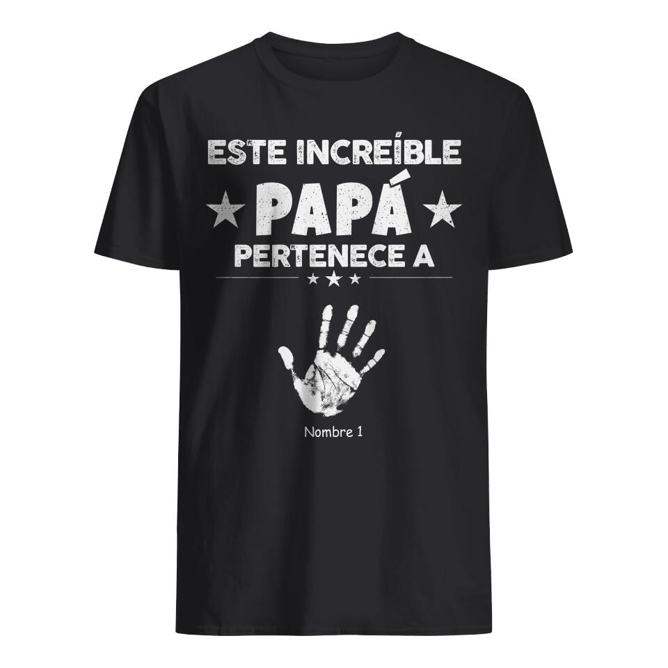 Personalizza magliette per papà | Regalo personalizzato per papà | Questo fantastico papà appartiene