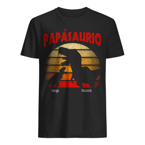 Personnalisez des T-shirts pour papa | Cadeau personnalisé pour le père | Papasaure, vieux papa