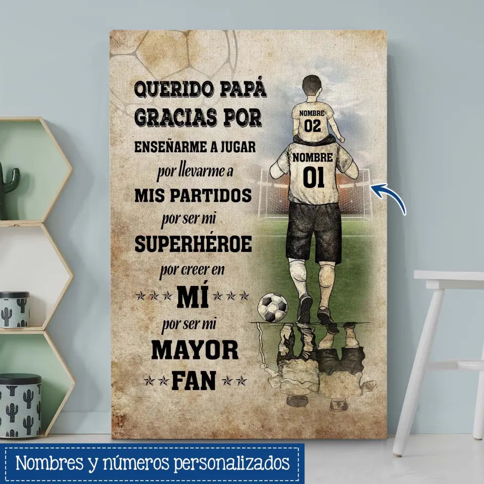 Tela personalizzata per papà | Regali personalizzati per papà | Papà, il mio più grande fan