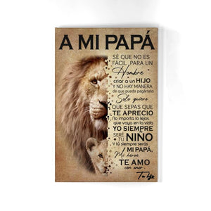 Lienzo Personalizado Para Papá| Personalizado Regalo Para Padre | León Mi Papá Mi Héroe