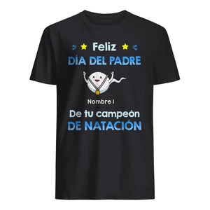 Personnalisez des T-shirts pour papa | Cadeau personnalisé pour papa | Fête des pères des champions de natation