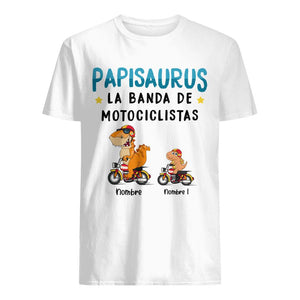 Personnalisez des T-shirts pour papa | Cadeau personnalisé pour papa | Motards Papisaurus
