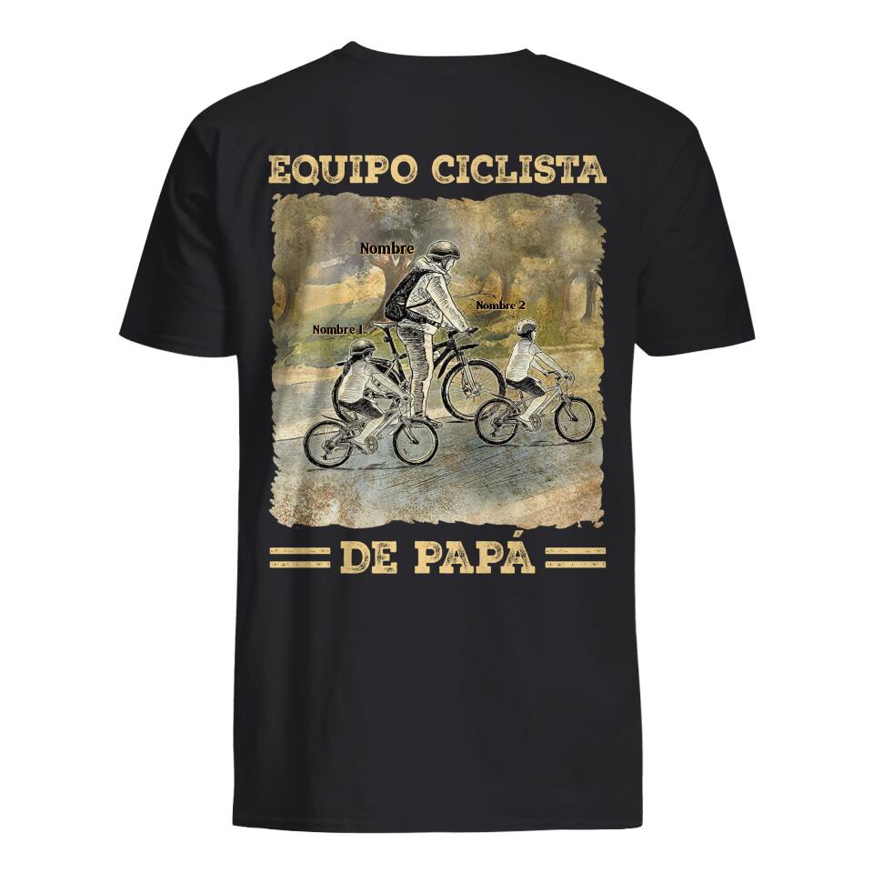Personnalisez des T-shirts pour papa | Cadeau personnalisé pour le père | L'équipe cycliste de papa