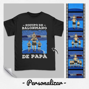 Personnalisez des T-shirts pour papa | Cadeau personnalisé pour le père | L'équipe de handball de papa