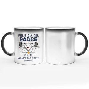 Taza Personalizada Para Papá | Personalizado Regalo Para Padre | Feliz Día Del Padre ¡De tu nadador más fuerte!