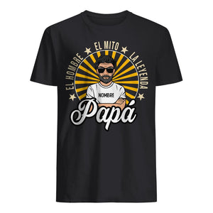 Personnalisez des T-shirts pour papa | Cadeau personnalisé pour le père | L'homme, le mythe, la légende