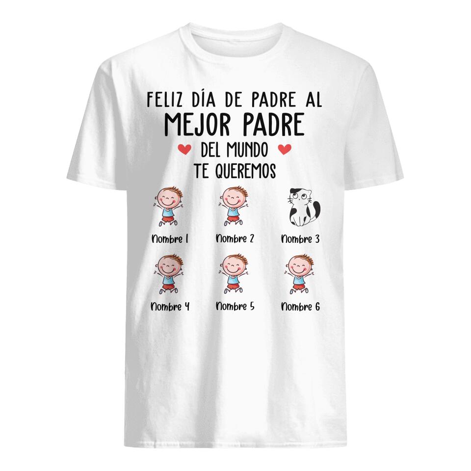 Personnalisez des T-shirts pour papa | Cadeau personnalisé pour le père | Bonne fête des pères au meilleur père du monde, nous t'aimons