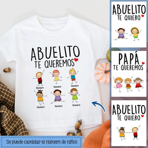 Personnalisez les T-shirts pour grand-père | Cadeau personnalisé pour grand-père | Je t'aime Nous t'aimons Papy Papa Papy