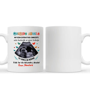 Taza Personalizada Para Abuelo | Personalizado Regalo Para Abuelito | Querido abuelo No puedo esperar para conocerte estás haciendo un gran trabajo