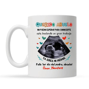 Taza Personalizada Para Abuelo | Personalizado Regalo Para Abuelito | Querido abuelo No puedo esperar para conocerte estás haciendo un gran trabajo