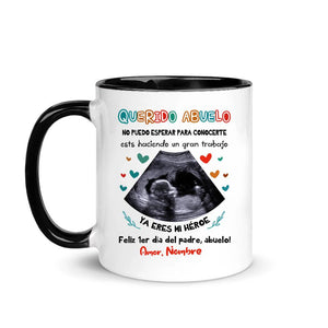 Taza Personalizada Para Abuelo | Personalizado Regalo Para Abuelito | Querido abuelo No puedo esperar para conocerte estás haciendo un gran trabajo