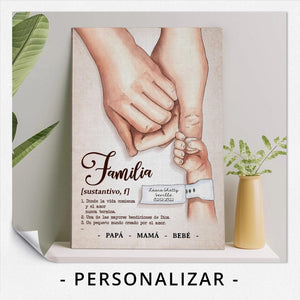 Lienzo Personalizado Para Papá | Personalizado Regalo Para Padre | Definición de familia