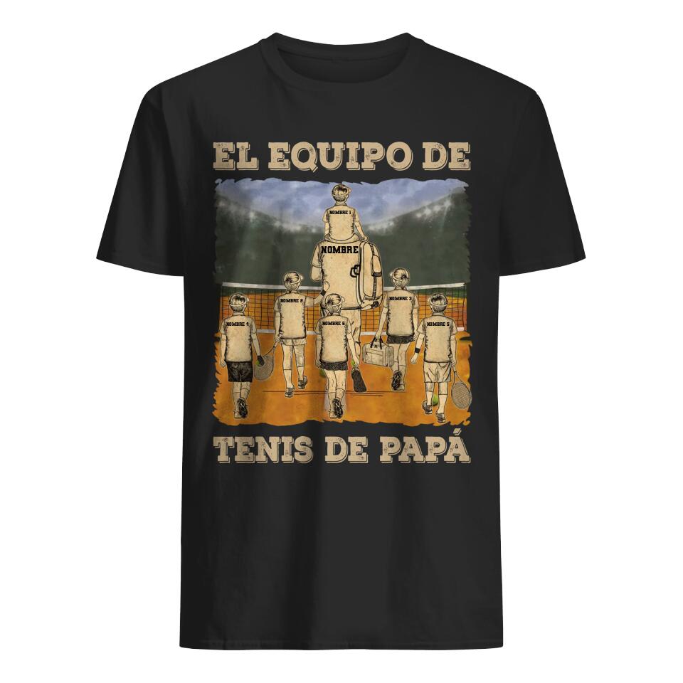 Personnalisez des T-shirts pour papa | Cadeaux personnalisés pour le père | L'équipe de tennis de papa