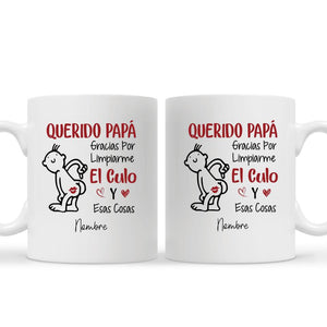 Tasse personnalisée pour papa | Cadeau personnalisé pour papa | Cher papa, merci de m'avoir essuyé le cul