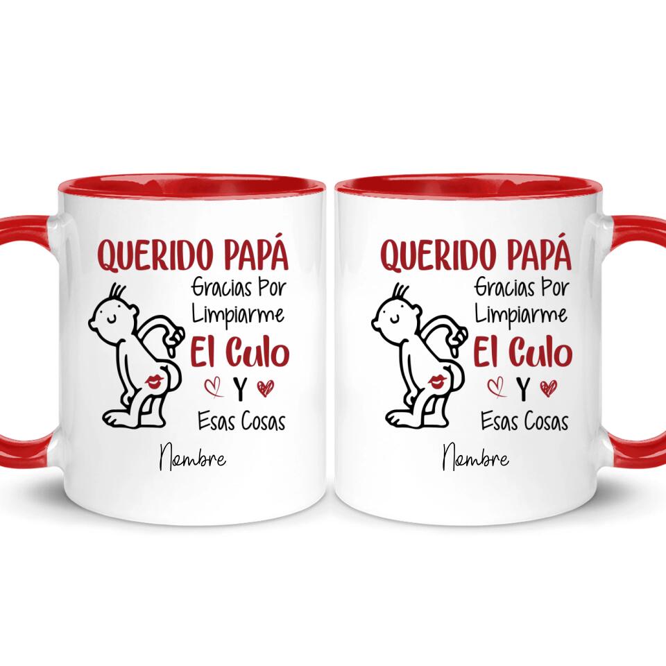 Tazza personalizzata per papà | Regalo personalizzato per papà | Caro papà, grazie per avermi pulito il culo