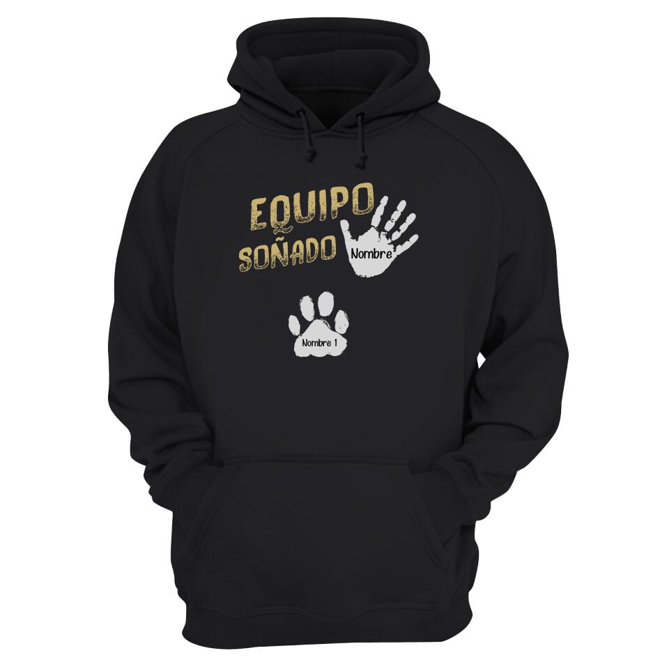 Personalizar Sudadera Con Capucha Para Amante De Los Perros | Personalizado Regalo Para Amante De Los Gatos | Equipo Soñado