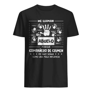 Personalizar Camisetas Para Abuelo | Personalizado Regalos Para Abuelo | Compañero de crimen