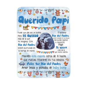 Personalizar Mantas Polar Para Papá | Personalizado Regalo Para Padre | Querido Papi de baby bump