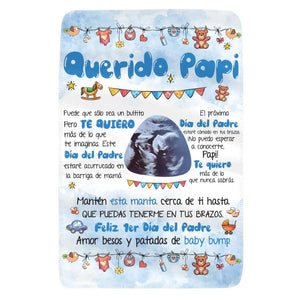 Personalizar Mantas Polar Para Papá | Personalizado Regalo Para Padre | Querido Papi de baby bump