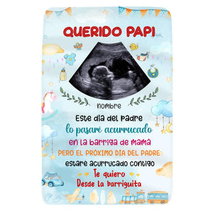 Personalizar Mantas Polar Para Papá | Personalizado Regalo Para Padre | Querido papi Este Día Del Padre lo pasaré acurrucado