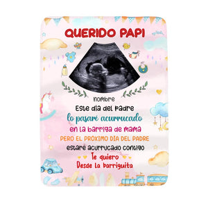 Personalizar Mantas Polar Para Papá | Personalizado Regalo Para Padre | Querido papi Este Día Del Padre lo pasaré acurrucado