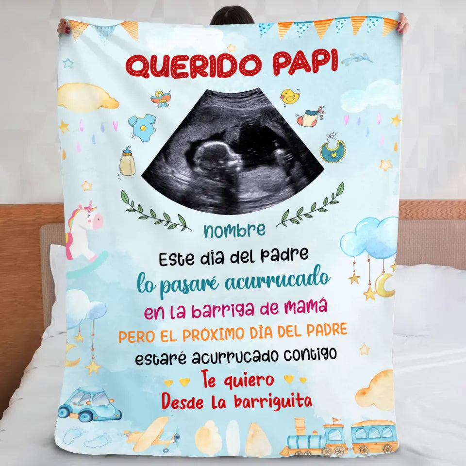 Personalizza coperte in pile per papà | Regalo personalizzato per papà | Caro papà, trascorrerò questa festa del papà rannicchiata.