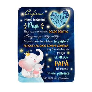 Personalizar Mantas Polar Para Papá | Personalizado Regalo Para Padre | Confirmo Mamá te quiere Papi