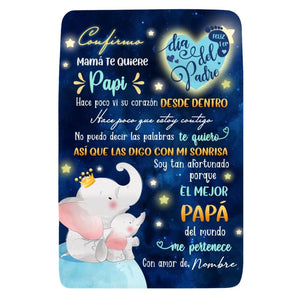 Personalizar Mantas Polar Para Papá | Personalizado Regalo Para Padre | Confirmo Mamá te quiere Papi