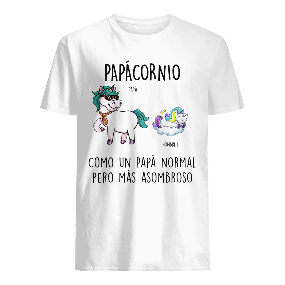 Personalizar Camisetas Para Papá | Personalizado Regalos Para Padre| Papá Unicornio más asombroso