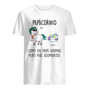 Personnalisez des T-shirts pour papa | Cadeaux personnalisés pour le père | Le papa licorne le plus étonnant