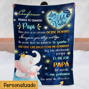 Personalizar Mantas Polar Para Papá | Personalizado Regalo Para Padre | Confirmo Mamá te quiere Papi