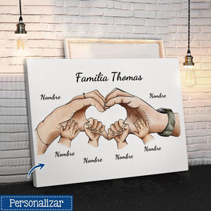 Tela personalizzata per papà | Regalo personalizzato per papà | Tela a mano di famiglia