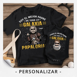 Personnalisez des T-shirts pour papa | Cadeau personnalisé pour le père | Je suis le meilleur père de toute la galaxie papalorienne