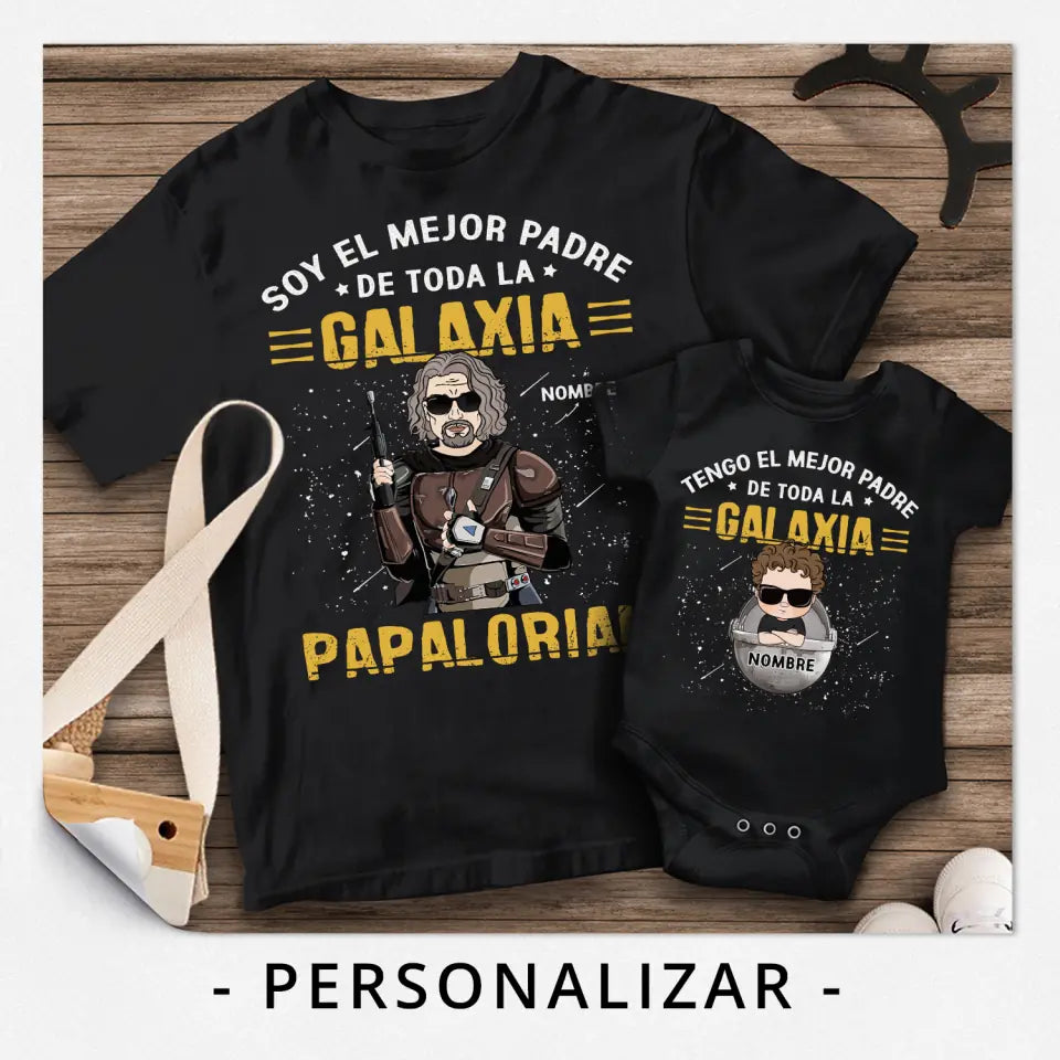 Personalizar Camisetas Para Papá | Personalizado Regalo Para Padre | Soy el mejor padre de toda la galaxia Papálorian