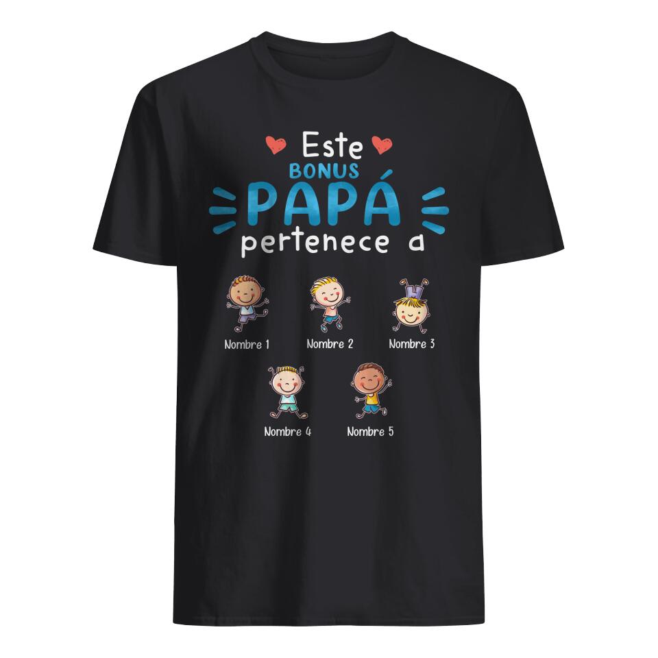 Personnalisez les T-shirts pour papa bonus | Cadeau personnalisé pour papa bonus | Ce bonus papa appartient à