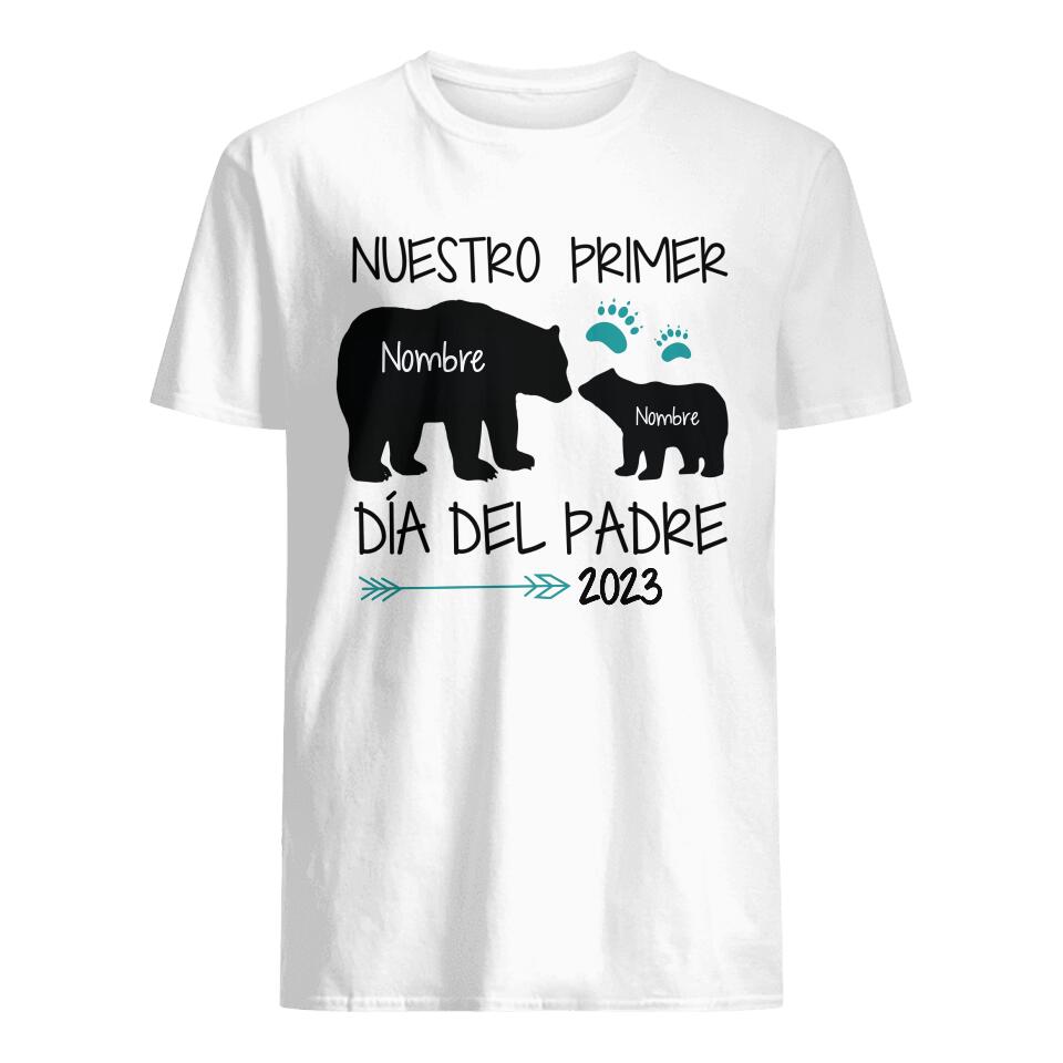 Personnalisez des T-shirts pour papa | Cadeau personnalisé pour le père | Notre première fête des pères