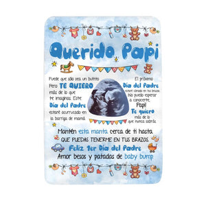 Personalizar Mantas Polar Para Papá | Personalizado Regalo Para Padre | Querido Papi de baby bump